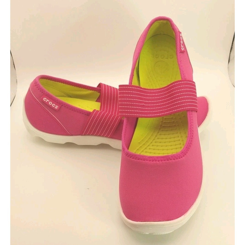 Crocs Duet Busy Day Mary Jane Fuchsia Pink Comfort Casual Flats Size 7